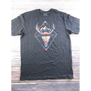 American Highway Mens Size 2XL Black "Wonder Seeker" Graphic Tee T Shirt